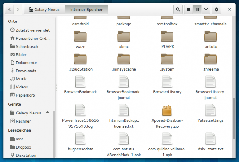 Unter Arch Linux und GNOME mit GVFSMTP auf AndroidHandys zugreifen