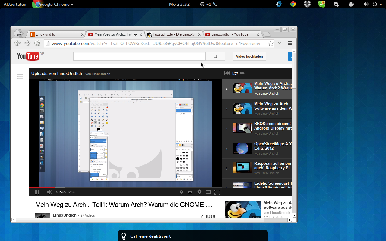 Caffeine stellt bei Videos im Vollbild automatisch den Bildschirmschoner ab.