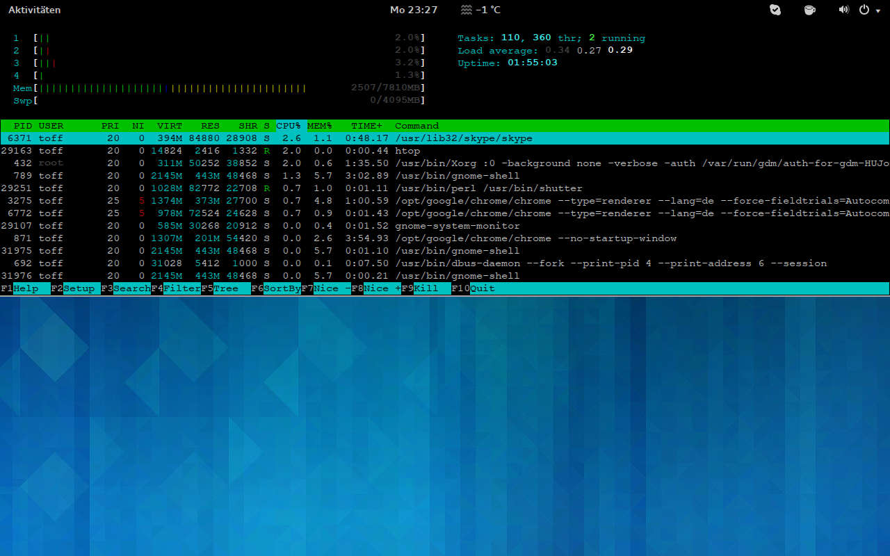 Mit dem Drop-Down-Terminal braucht mal kein Guake und Co.