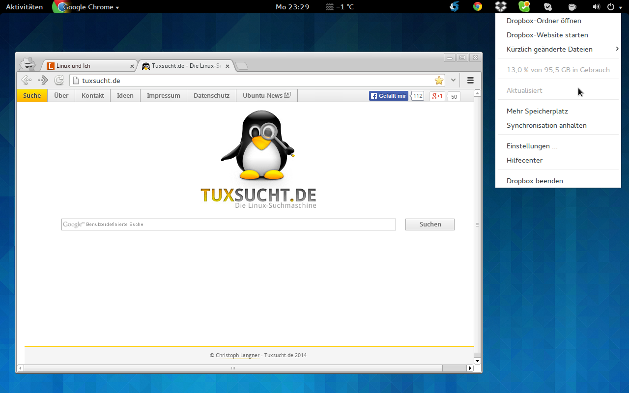 Die TopIcons schieben Skype, Dropbox und Co. in der Gnome Shell wieder ins Top-Panel.