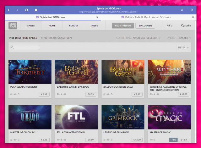 Good old Games oder kurz GoG bietet bald Spiele-Klassiker auch für Linux an