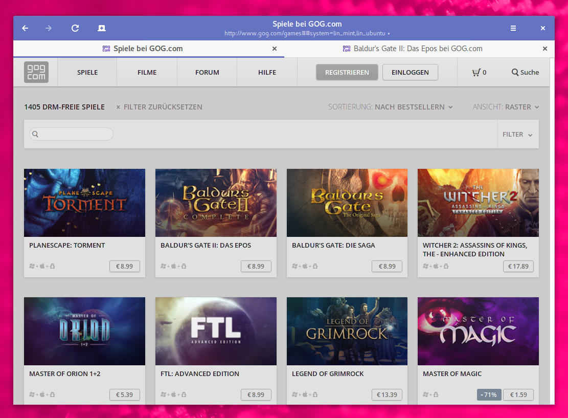 Good old Games für Linux