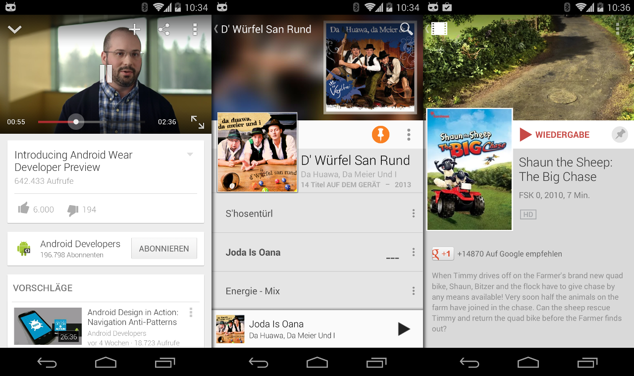 Natürlich sind alle Multimedia-Apps von Google wie YouTube oder Play Music mit dem Chromecast kompatibel.