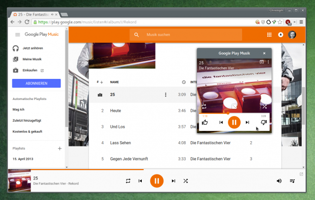 Google Music bietet jetzt Musik-Uploads direkt aus dem Browser, Ordnerüberwachung und einen Mini-Player… aber nur für Chrome