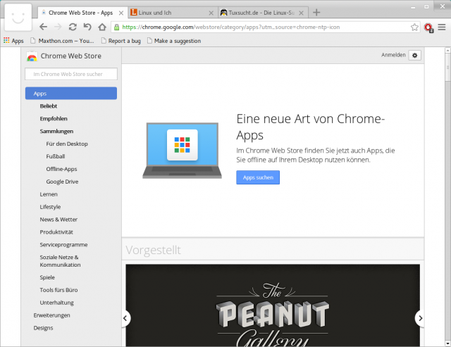 Da der Browser auf Chromium und Webkit aufbaut unterstützt er auch Chrome-Erweiterungen.