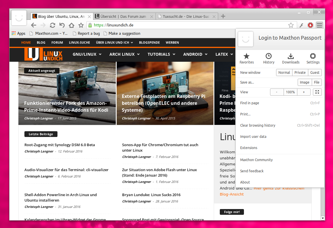 Maxthon veröffentlicht seinen Browser jetzt auch für Linux