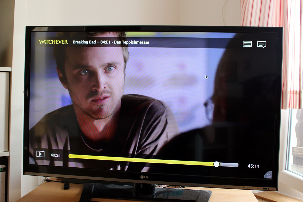 Online-Videotheken wie Watchever kann man so auch ohne Chromecast auf die große Leinwand bringen.