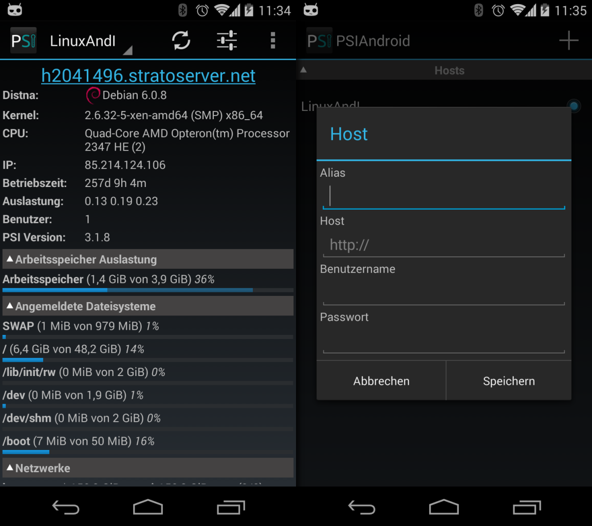 Für PhpSysInfo gibt es inzwischen auch eine Android-App.
