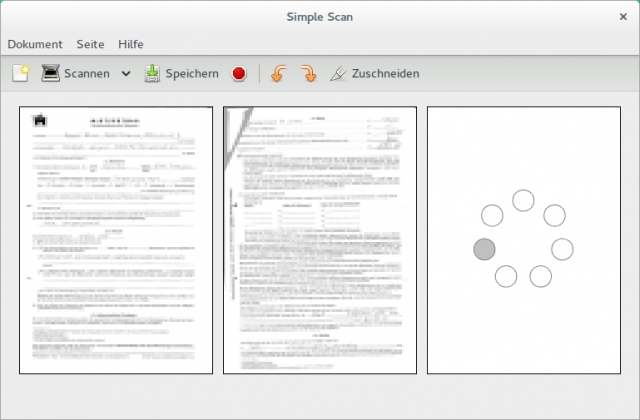 Mit Simple-Scan scannt man sehr schnell seine Zeugnisse und andere Bewerbungsunterlagen ein.