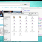 Die GNOME Shell mit Files, Gedit und dem Chrome-Browser.