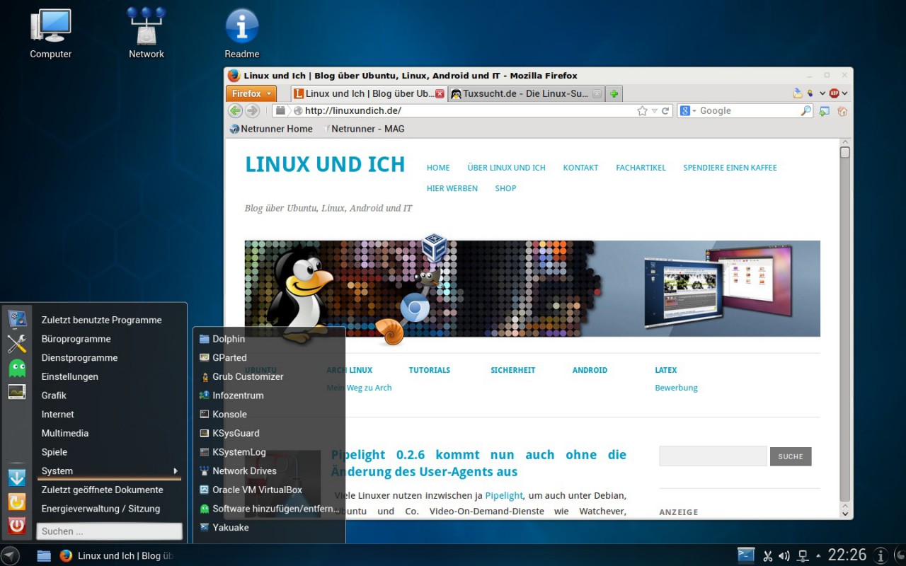 Alls in allem installiert Netrunner Rolling Release einen vollständigen Desktop.