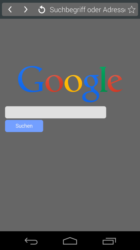 Der Lucid Browser auf dem Handy mit der Google-Startseite und der schlanken Adressleiste
