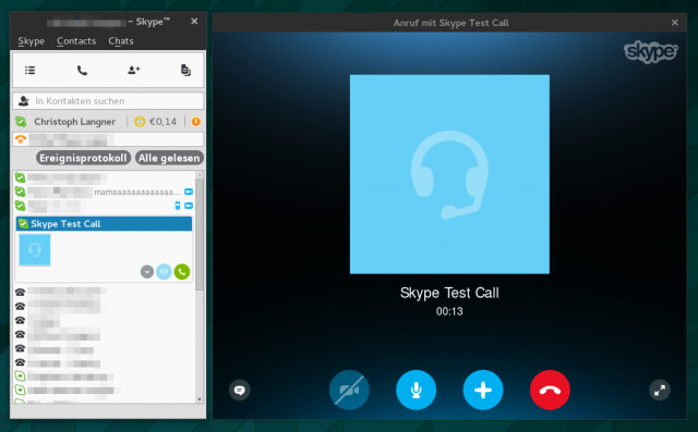 Skype 4.3 für Linux mit leicht überarbeiteter Oberfläche.