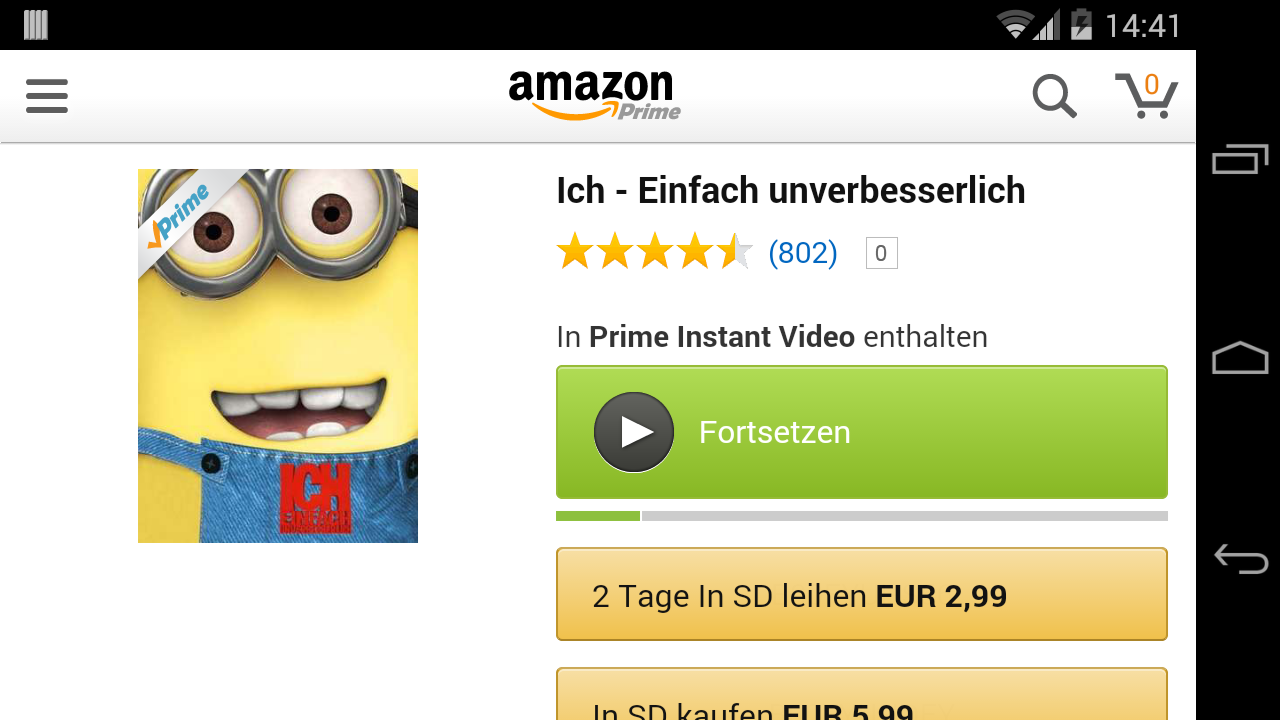 Die Amazon-App erlaubt nun auch das Abspielen von Amazon-Prime-Videos.