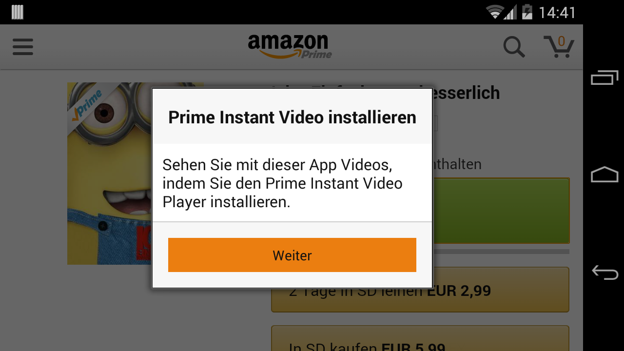 Zum Abspielen muss die Amazon-App Prime Instant Video installieren.