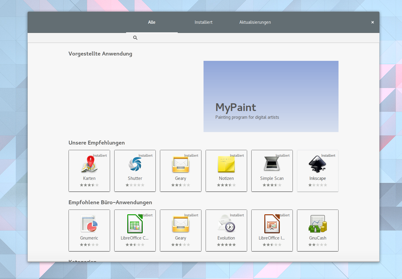 Pacman und Gnomes PaketeApp verstehen sich dank PackageKit Linux und Ich