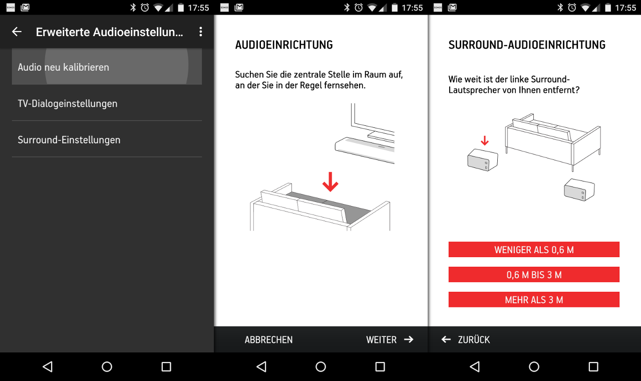 Einmal angekoppelt lässt sich der Connect:Amp als Surround-Speaker konfigurieren.