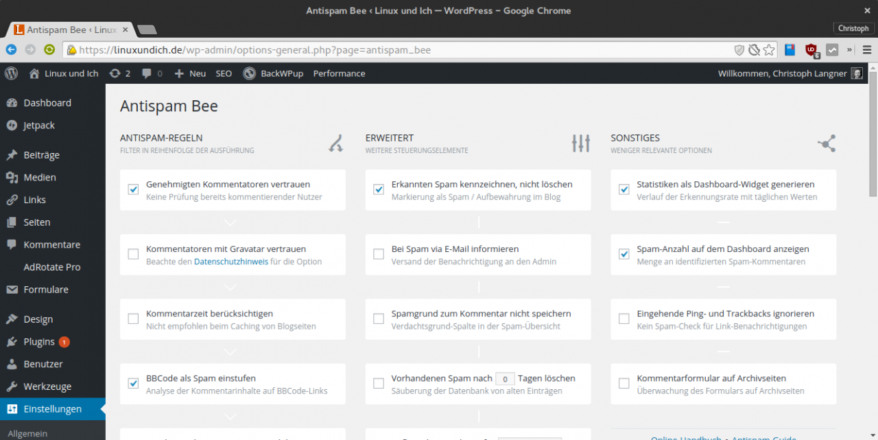 Das WordPress-Plugin AntispamBee filter zuverlässig Spam-Kommentare aus dem Blog.