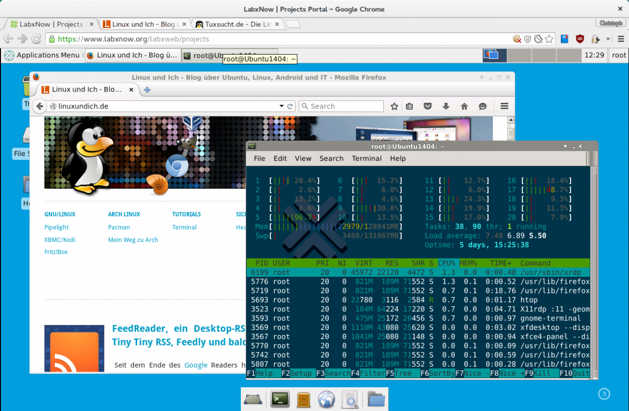 Ubuntu 14.04 im Browser mit LabxNow.