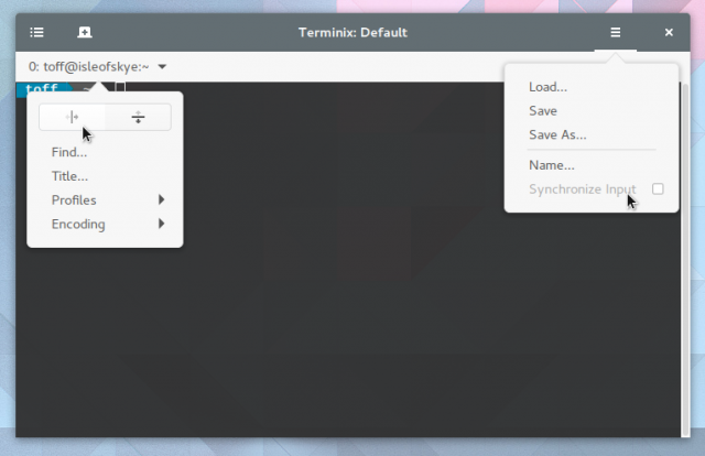 Terminix nutzt als GTK3-Anwendung die für Gnome 3 typischen Client-Side Decorations.