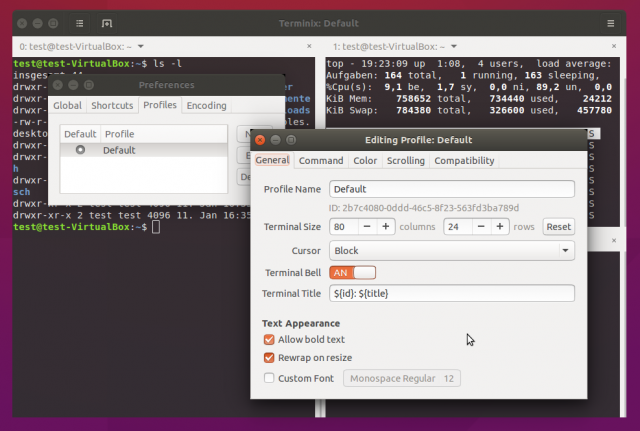 Anwender mit Ubuntu müssen Terminix aktuell noch von Hand ins System einspielen.