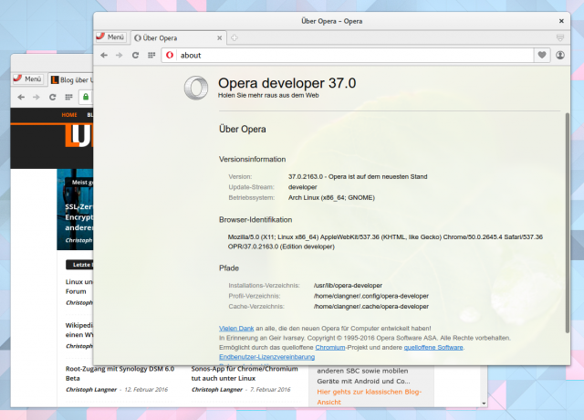 Opera 37 Developer mit integriertem Adblocker