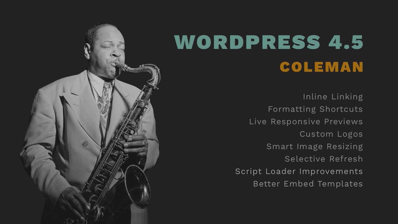 WordPress 4.5 „Coleman“ veröffentlicht