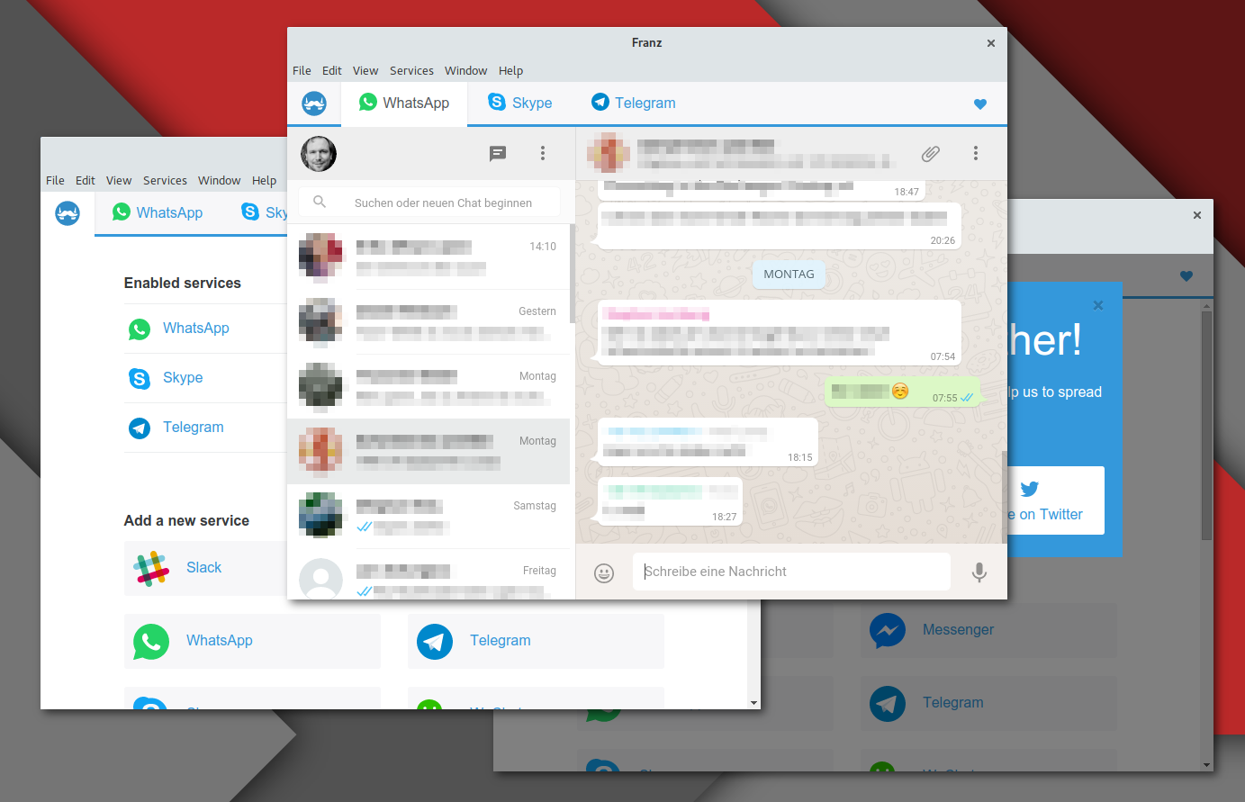Franz als Desktop-Client für WhatsApp, Telegram und Co. unter Linux