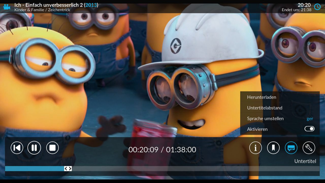Wie mit einem Fire TV lassen sich Untertitel und unterschiedliche Audiospuren auswählen.