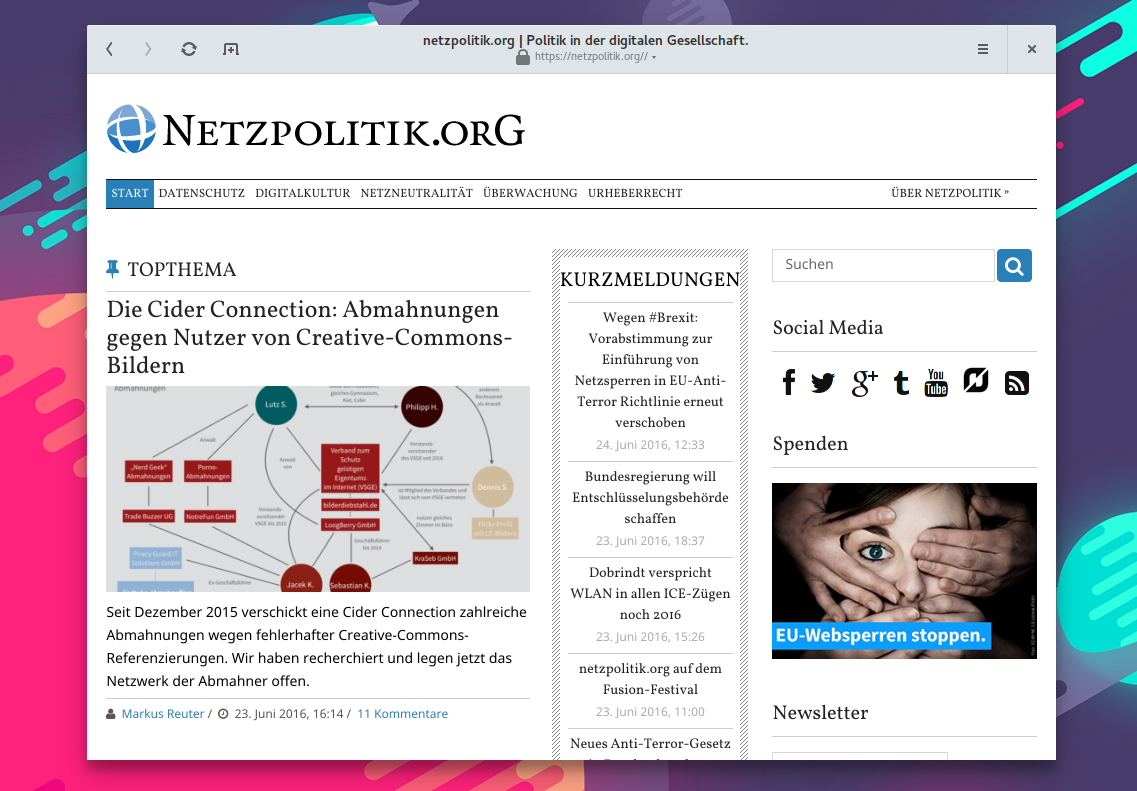 #CCAbmahnung: Die Cider Connection auf Netzpolitik.org