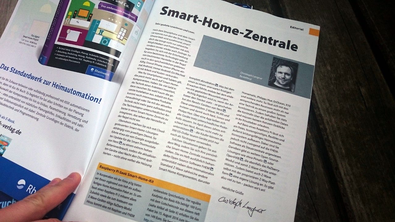 Das Raspberry Pi Geek Spezial 01/2016 behandelt die Smart-Home-Software FHEM auf dem RasPi.