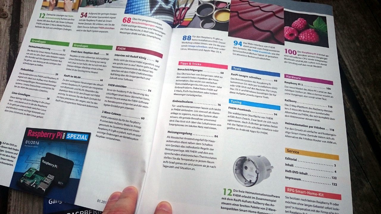 FHEM zusammen mit dem RaZberry-Modul und Z-Wave-Geräten mit dem RasPi steuern.