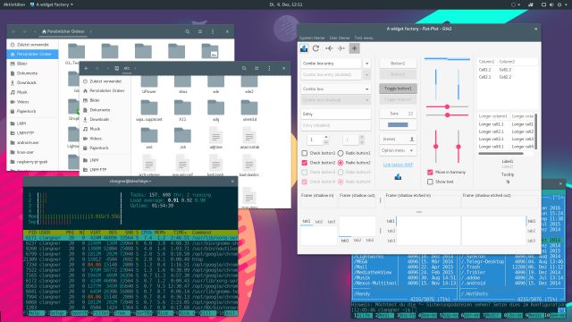 GTK-Theme Flat-Plat mit Munix und Paper für Gnome oder Unity