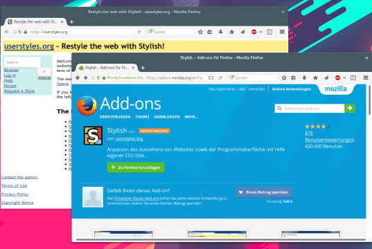 Stylish und Userstyles.org im Browser
