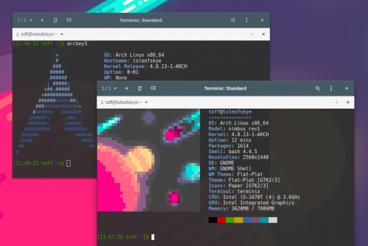 Neofetch und Archey