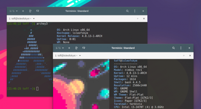 Neofetch und Archey
