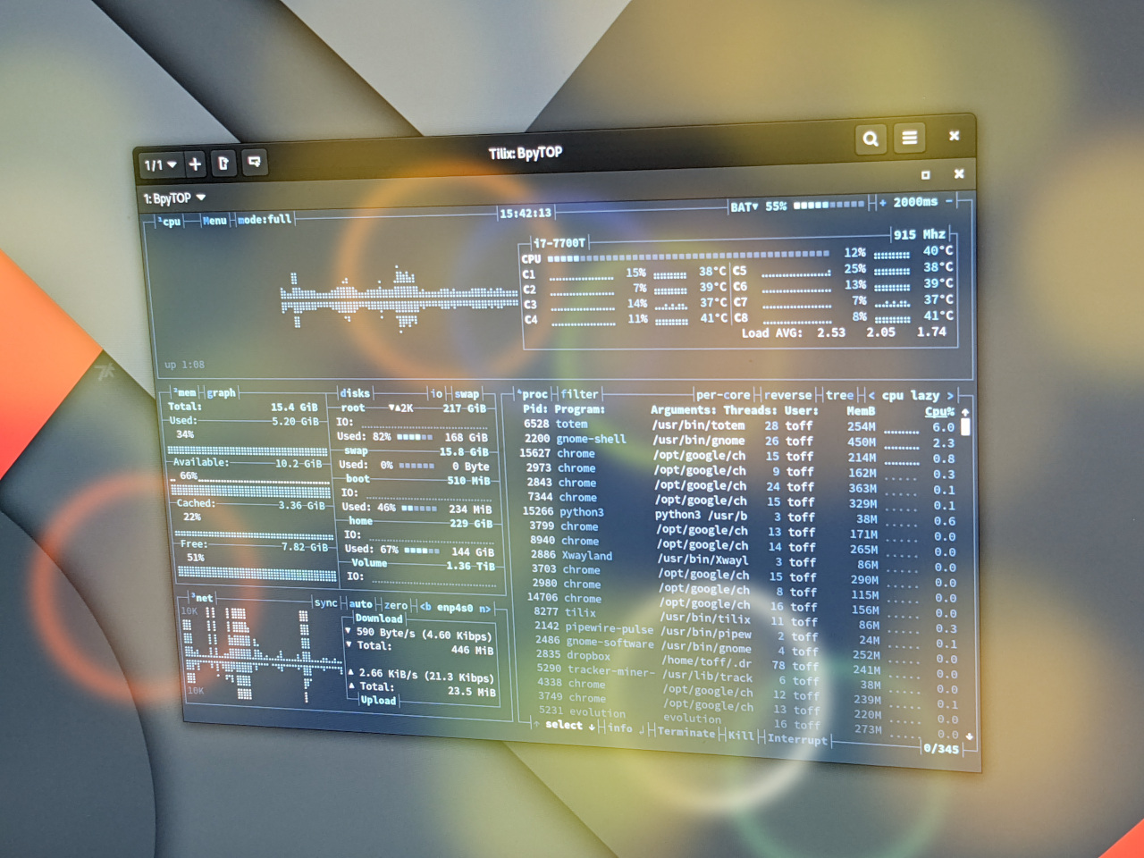 Bpytop als Alternative zu Top, Htop und Co.