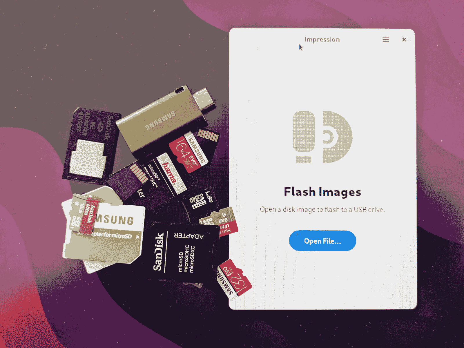 Impression: GTK4-Tool zum Flashen von ISO-Images