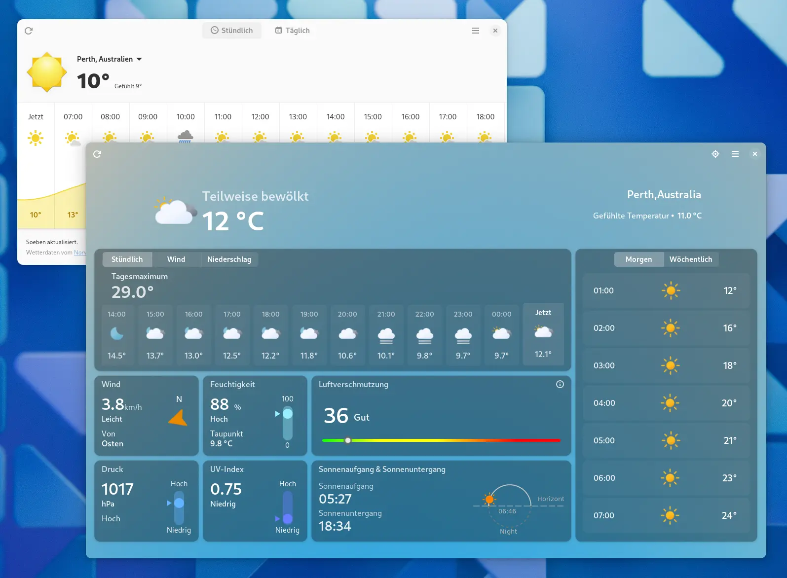 Mousam: Die schönste Wetter-App für Gnome-User