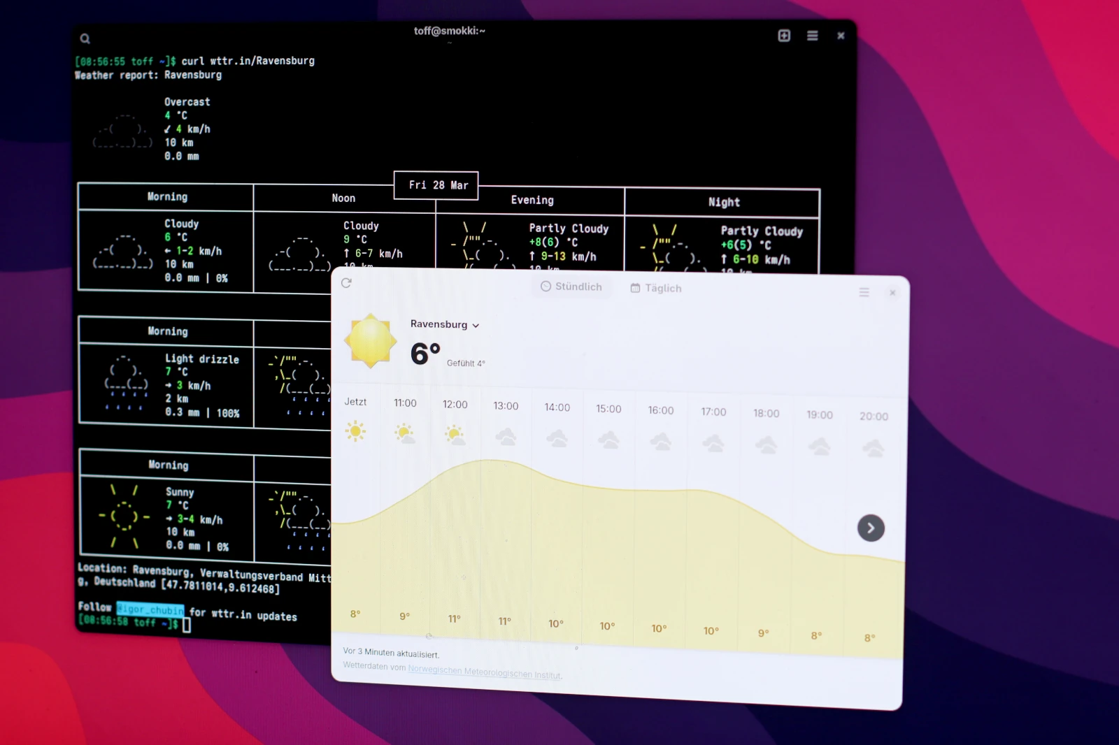 Eigene Orte in GNOME Weather hinzufügen