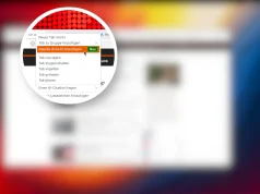Das Kontextmenü aus Firefox Nightly, um die SplitView-Funktion zu öffnen.