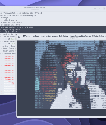 Terminal-Ausgabe von yt-dlp beim Herunterladen eines YouTube-Videos mit aktivierter Deno-JavaScript-Engine.