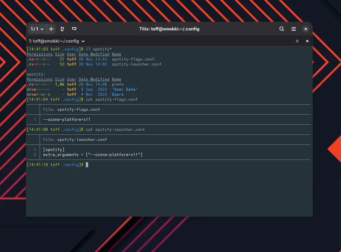 Die Konfigurationen unter ~/.config. Die Dateien müssen eventuell erst erstellt werden, ihr braucht nur die passende Datei je nach Installationsart, nicht beide gleichzeitig.