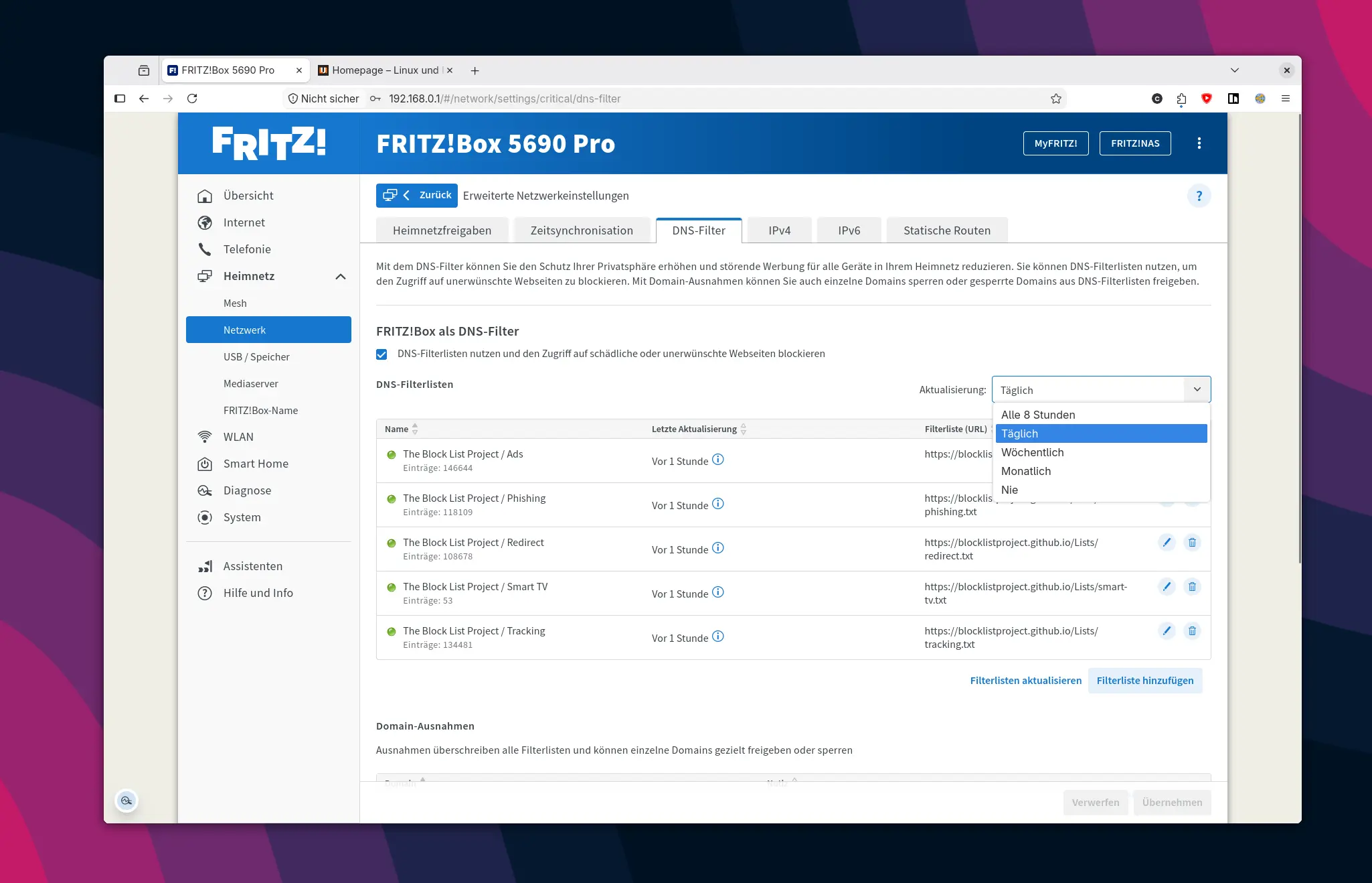 Fritzbox lernt DNS-Filter à la Pi-hole oder AdGuard Home
