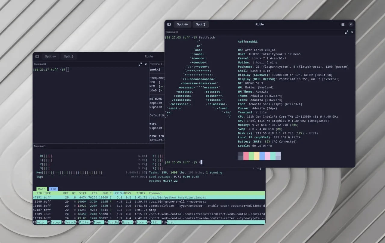 Rutile 0.2.2 – Eine moderne Alternative zu Tilix