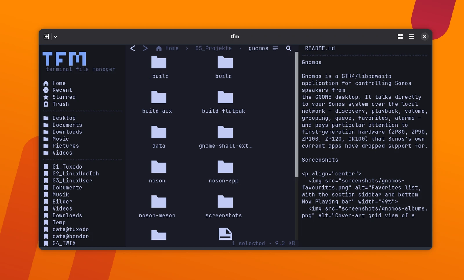 Die Vorschau zeigt Text- und Grafikdateien direkt in tfm. Für Bild-Thumbnails benötigt ihr allerdings ein Terminal mit Kitty Graphics Protocol.